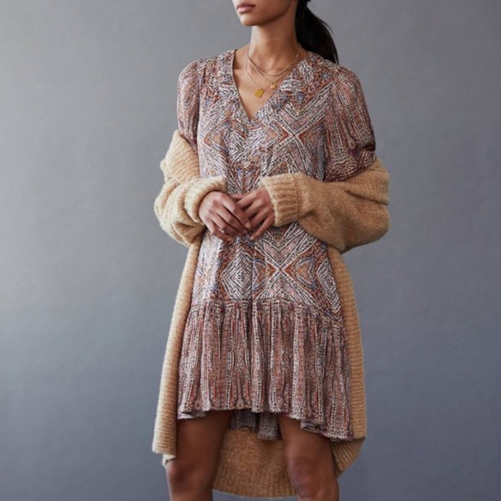 ANTHROPOLOGIE Womens Sabia Flounced Tunic Dress size XL
